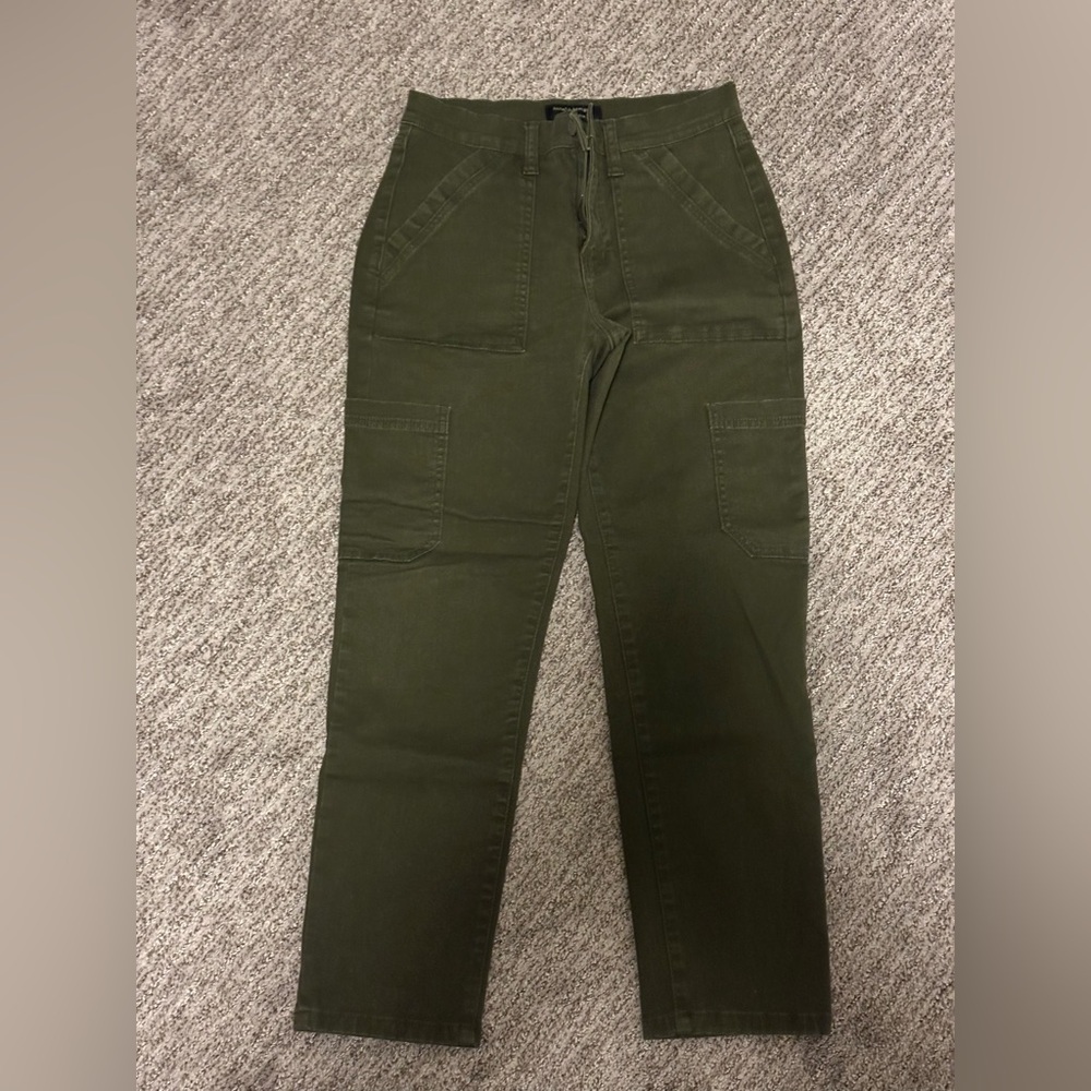 Olive Green High-Waisted Pants